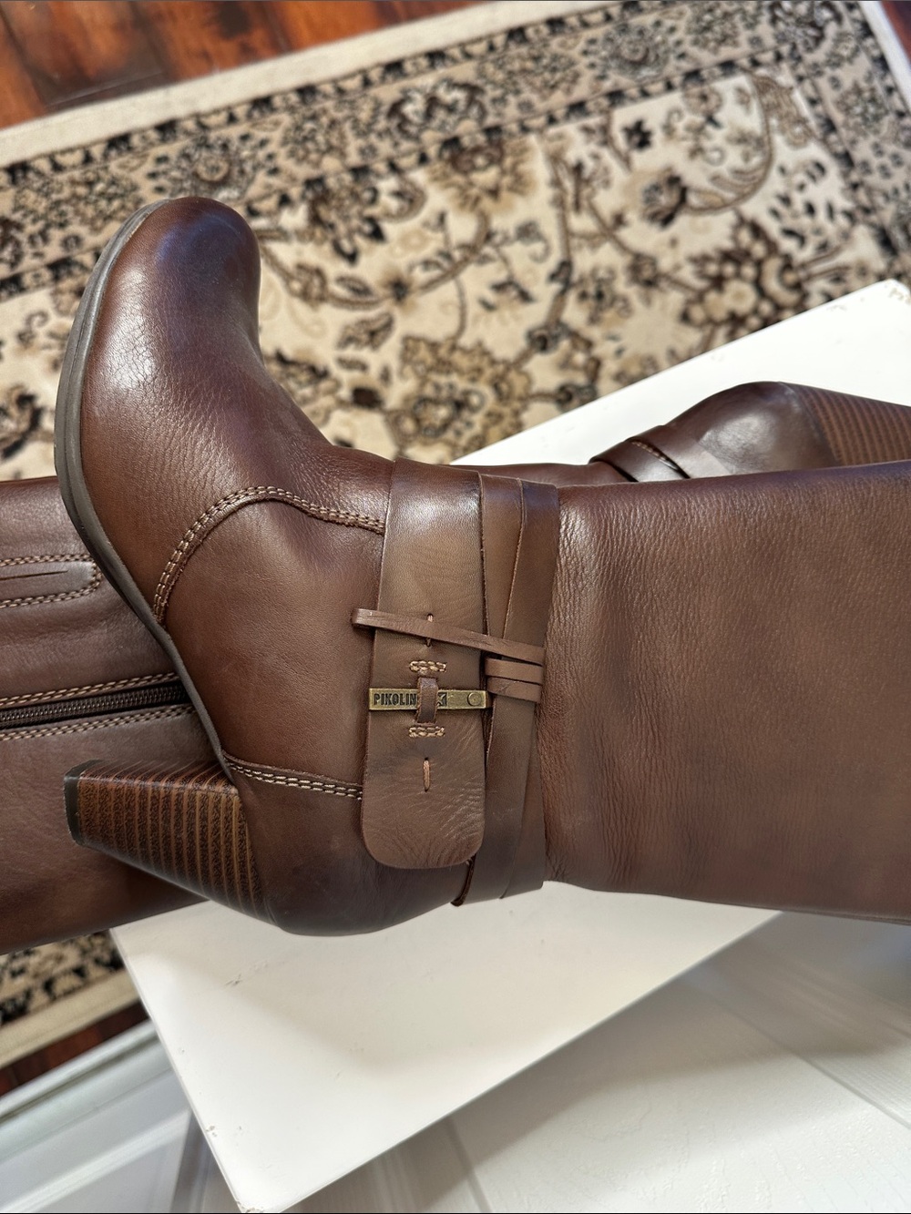 PIKOLINOS Dark Brown Leather Calf Height Heeled Boots - Picture 6 of 6